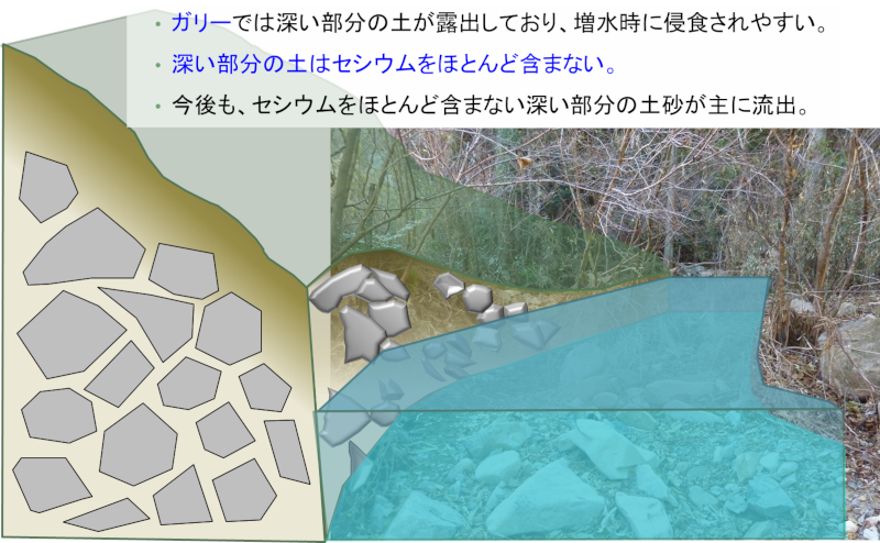 大雨時における河道の侵食イメージ