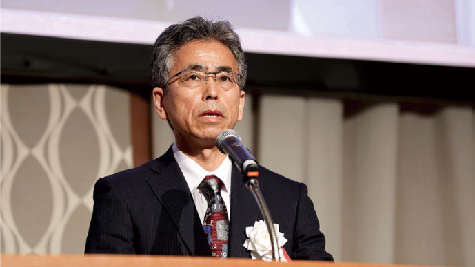 臼田孝氏の講演の様子